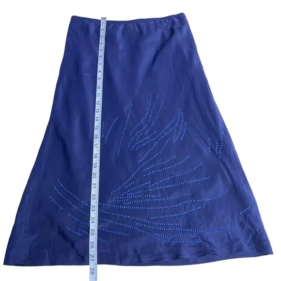 Banana Republic Women’s Navy Blue 100% Silk Skirt Size 2 - Picture 7 of 10